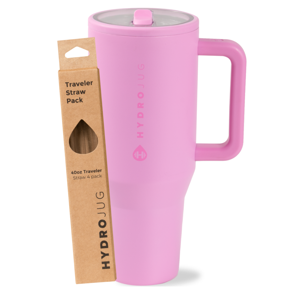 Bubblegum Traveler 40oz + Replacement Straw Pack